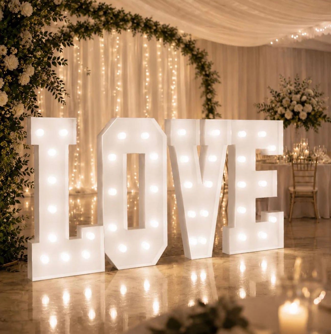 Marquee letter rental on display